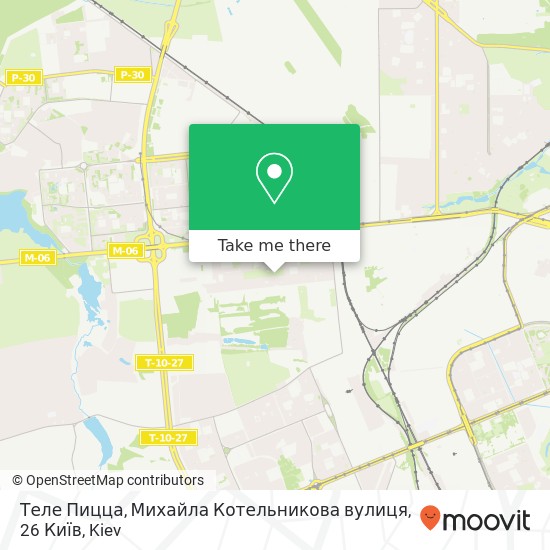 Теле Пицца, Михайла Котельникова вулиця, 26 Київ map