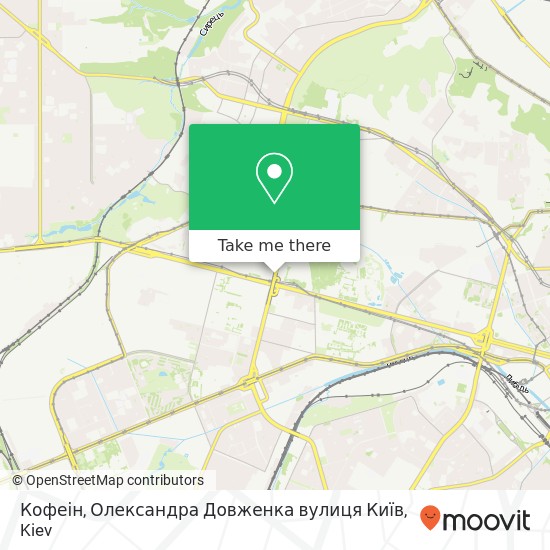 Карта Кофеін, Олександра Довженка вулиця Київ