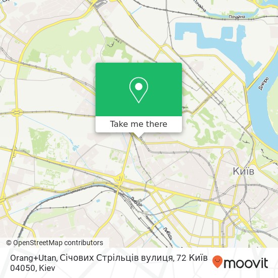 Карта Orang+Utan, Січових Стрільців вулиця, 72 Київ 04050