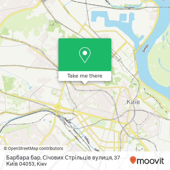 Карта Барбара бар, Січових Стрільців вулиця, 37 Київ 04053