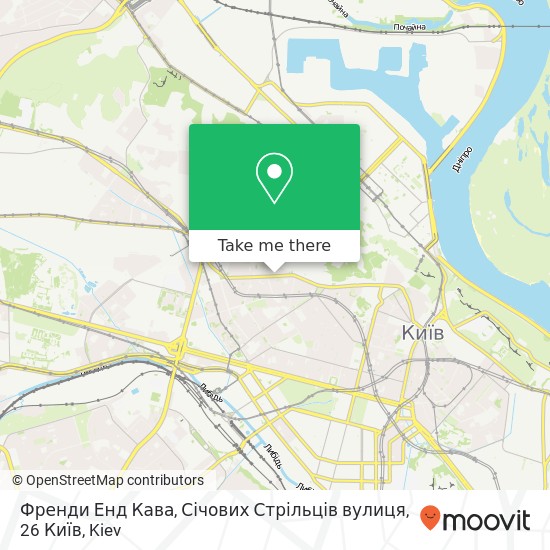 Карта Френди Енд Кава, Січових Стрільців вулиця, 26 Київ