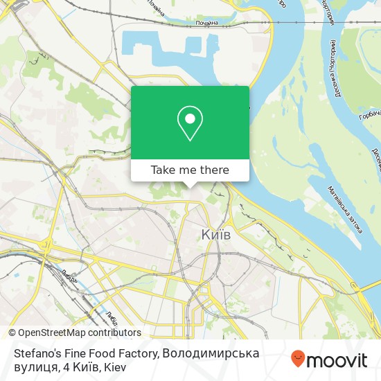 Stefano's Fine Food Factory, Володимирська вулиця, 4 Київ map