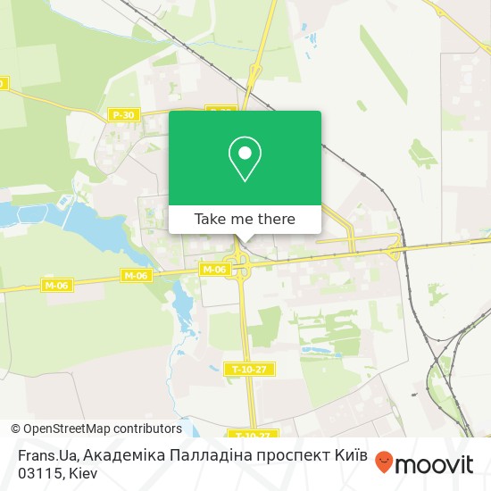 Карта Frans.Ua, Академіка Палладіна проспект Київ 03115