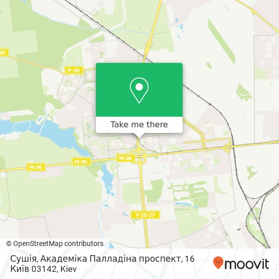 Карта Сушія, Академіка Палладіна проспект, 16 Київ 03142