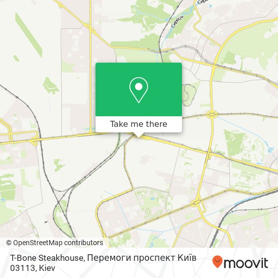 Карта T-Bone Steakhouse, Перемоги проспект Київ 03113