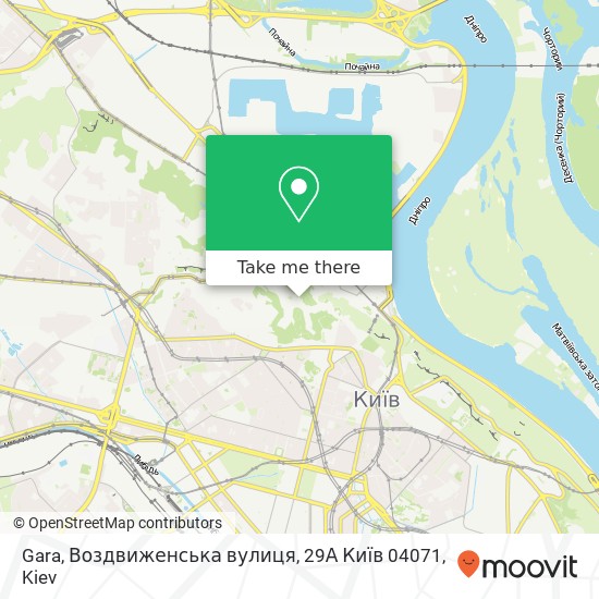 Карта Gara, Воздвиженська вулиця, 29А Київ 04071