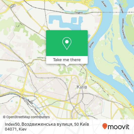 Index50, Воздвиженська вулиця, 50 Київ 04071 map