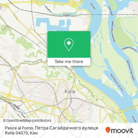 Карта Pesce al Forno, Петра Сагайдачного вулиця Київ 04070