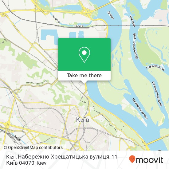 Карта Kizil, Набережно-Хрещатицька вулиця, 11 Київ 04070