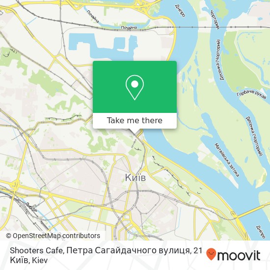 Карта Shooters Cafe, Петра Сагайдачного вулиця, 21 Київ
