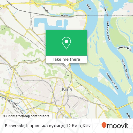 Карта Blasercafe, Ігорівська вулиця, 12 Київ
