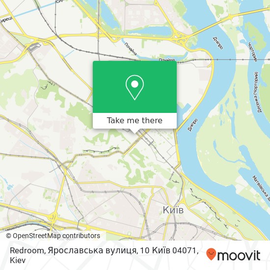 Карта Redroom, Ярославська вулиця, 10 Київ 04071