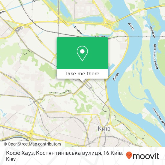 Карта Кофе Хауз, Костянтинівська вулиця, 16 Київ