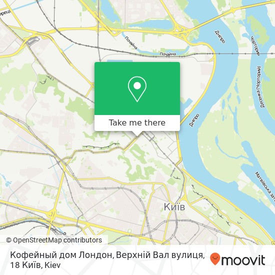 Кофейный дом Лондон, Верхній Вал вулиця, 18 Київ map