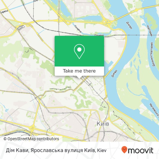 Карта Дім Кави, Ярославська вулиця Київ