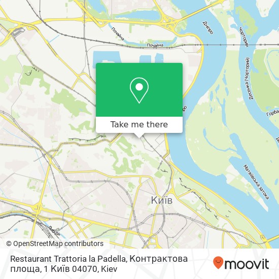 Карта Restaurant Trattoria la Padella, Контрактова площа, 1 Київ 04070