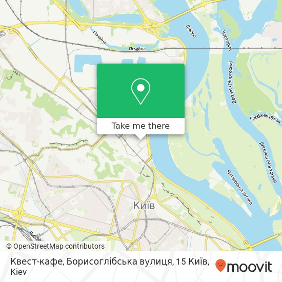 Квест-кафе, Борисоглібська вулиця, 15 Київ map