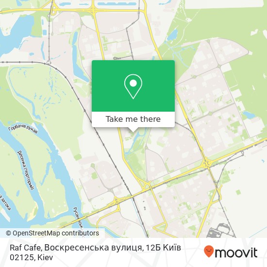 Карта Raf Cafe, Воскресенська вулиця, 12Б Київ 02125