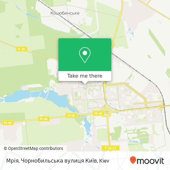 Мрія, Чорнобильська вулиця Київ map