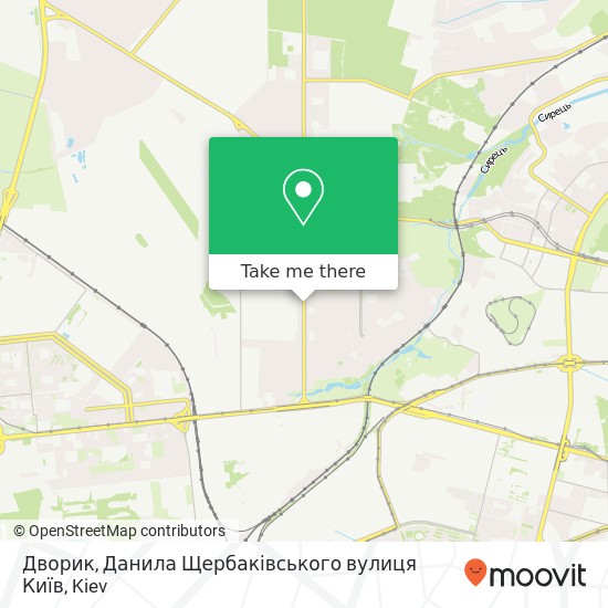 Карта Дворик, Данила Щербаківського вулиця Київ