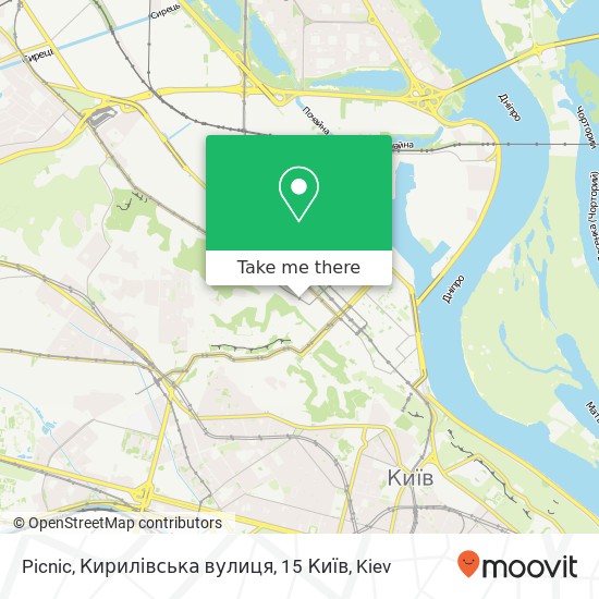 Карта Picnic, Кирилівська вулиця, 15 Київ