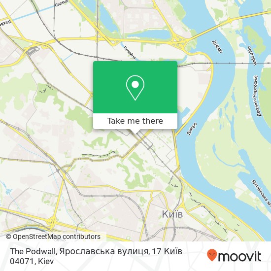 Карта The Podwall, Ярославська вулиця, 17 Київ 04071