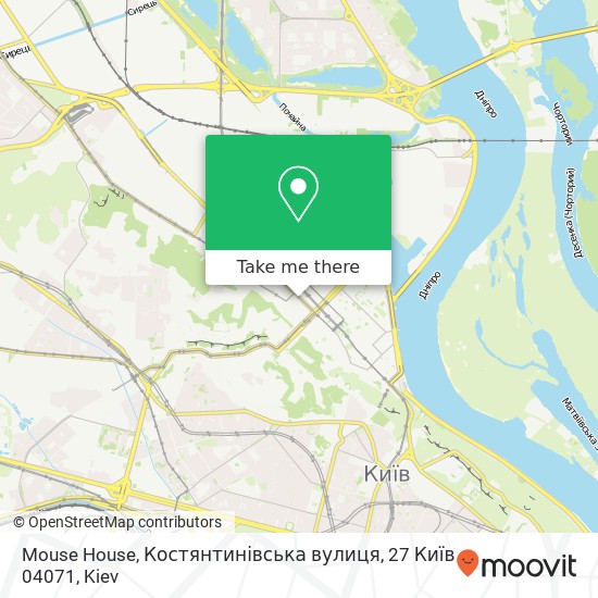 Карта Mouse House, Костянтинівська вулиця, 27 Київ 04071
