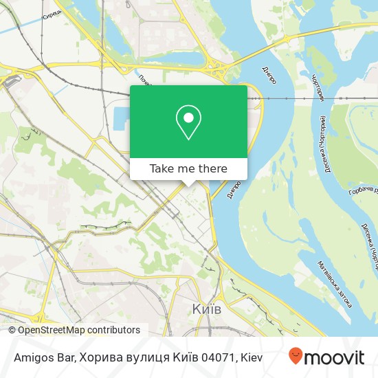 Карта Amigos Bar, Хорива вулиця Київ 04071