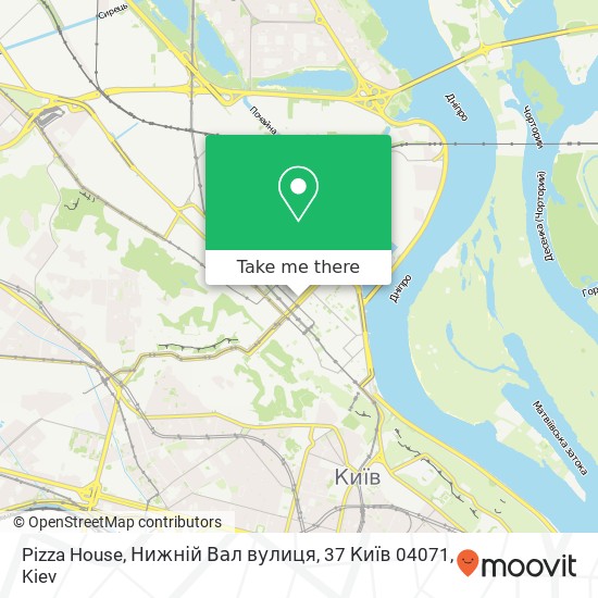 Карта Pizza House, Нижній Вал вулиця, 37 Київ 04071