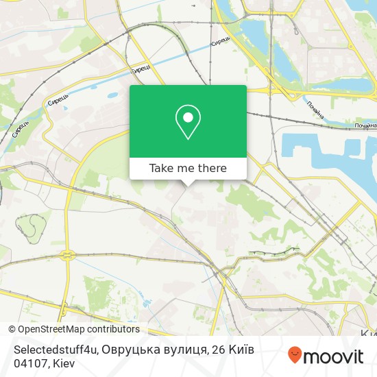 Карта Selectedstuff4u, Овруцька вулиця, 26 Київ 04107