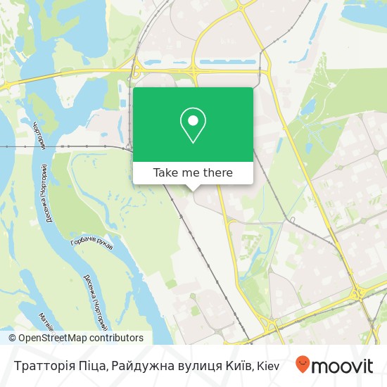 Карта Тратторія Піца, Райдужна вулиця Київ