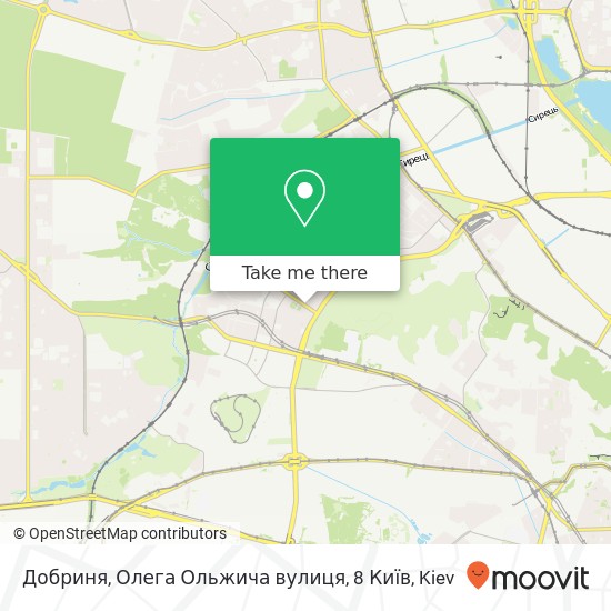 Добриня, Олега Ольжича вулиця, 8 Київ map