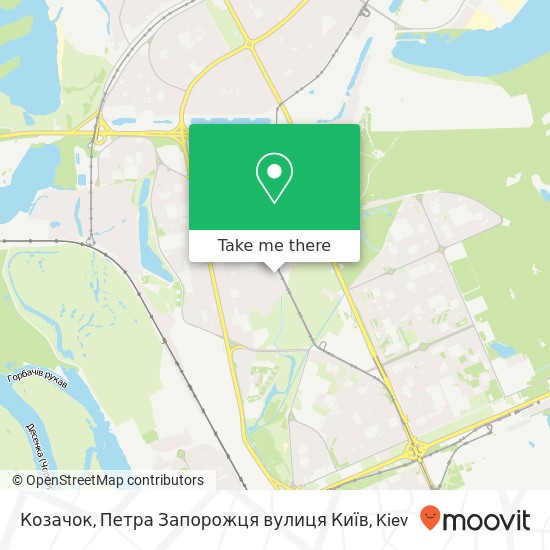 Козачок, Петра Запорожця вулиця Київ map