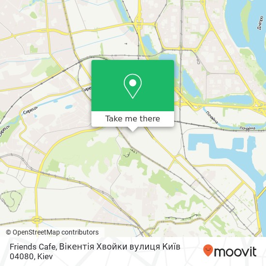 Карта Friends Cafe, Вікентія Хвойки вулиця Київ 04080
