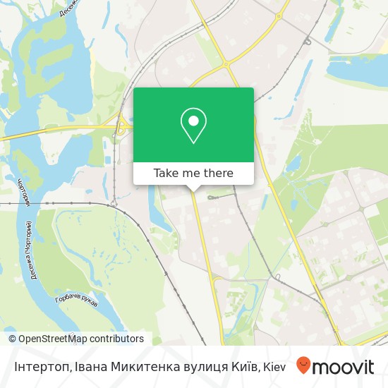 Інтертоп, Івана Микитенка вулиця Київ map