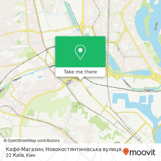 Карта Кафе-Магазин, Новокостянтинівська вулиця, 22 Київ