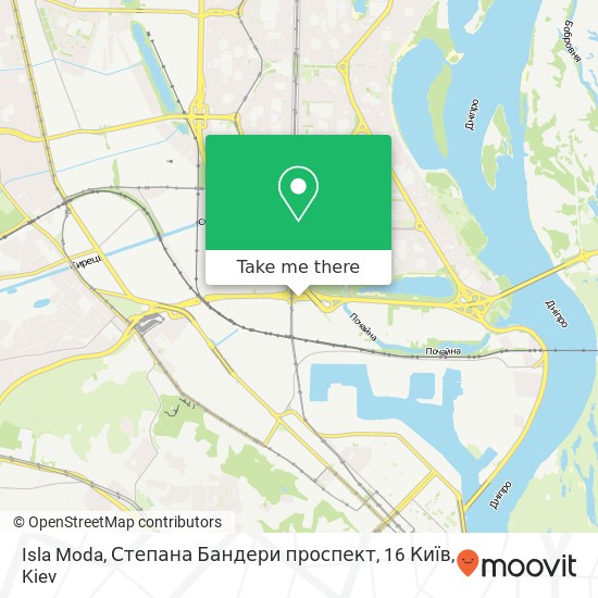 Карта Isla Moda, Степана Бандери проспект, 16 Київ