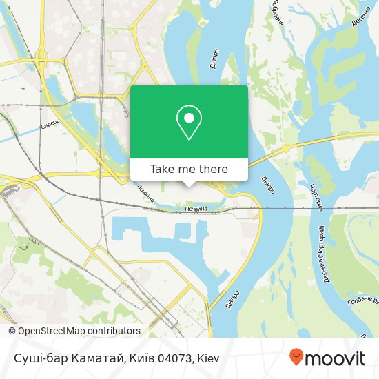 Карта Суші-бар Каматай, Київ 04073