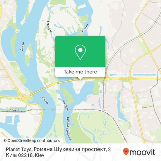 Planet Toys, Романа Шухевича проспект, 2 Київ 02218 map