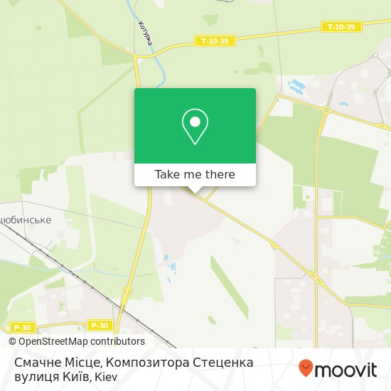 Смачне Місце, Композитора Стеценка вулиця Київ map