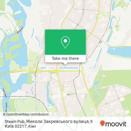 Карта Steam Pub, Миколи Закревського вулиця, 9 Київ 02217