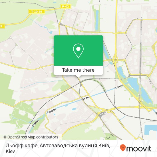 Льофф кафе, Автозаводська вулиця Київ map