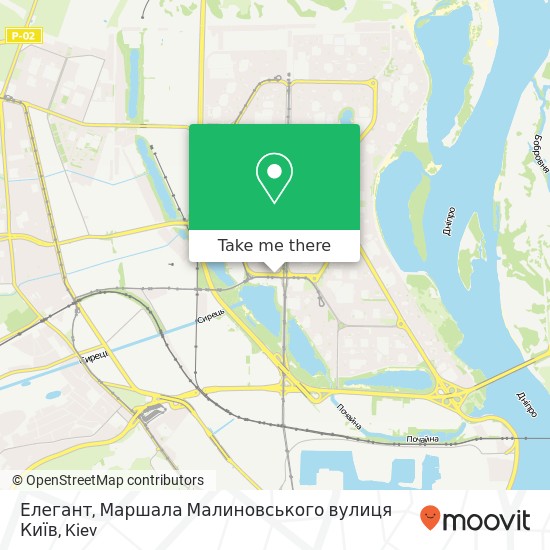 Карта Елегант, Маршала Малиновського вулиця Київ