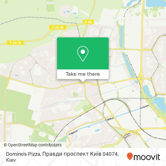 Карта Domino's Pizza, Правди проспект Київ 04074