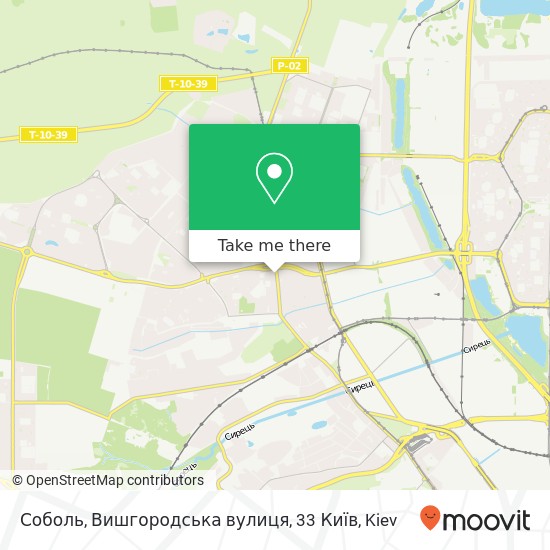 Карта Соболь, Вишгородська вулиця, 33 Київ