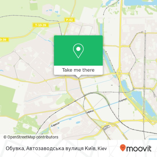 Обувка, Автозаводська вулиця Київ map