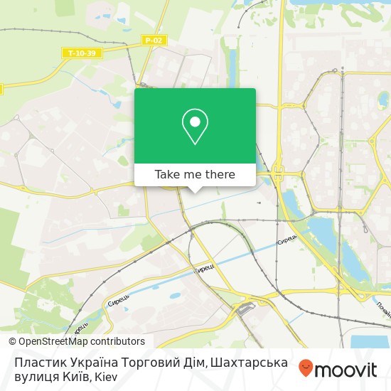 Пластик Україна Торговий Дім, Шахтарська вулиця Київ map