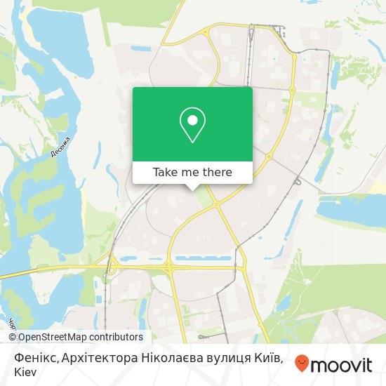Карта Фенікс, Архітектора Ніколаєва вулиця Київ