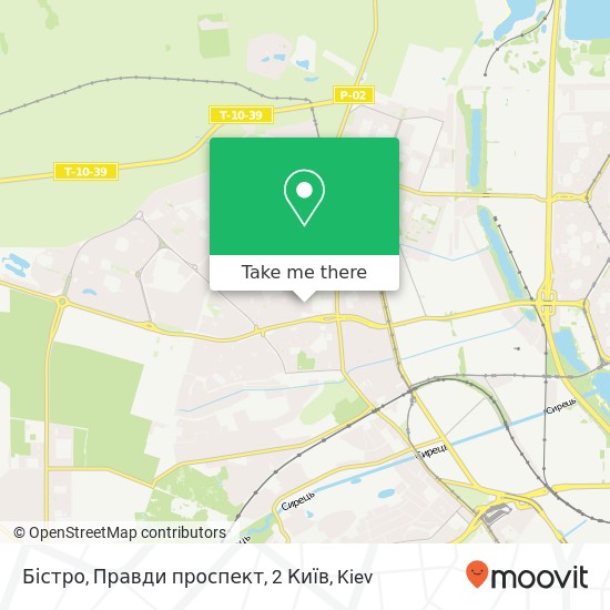 Карта Бістро, Правди проспект, 2 Київ