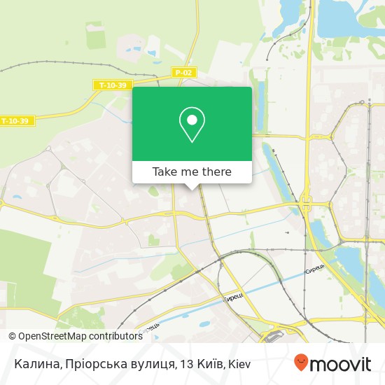 Калина, Пріорська вулиця, 13 Київ map